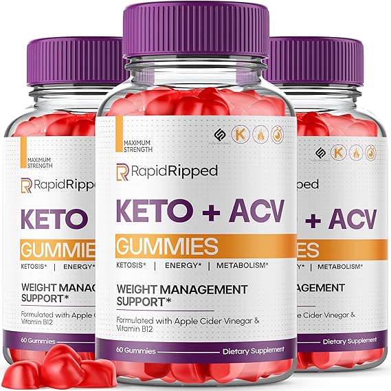 Rapid Ripped Keto ACV Gummies – Powerful 1000mg Dietary Supplement 180 Gummys